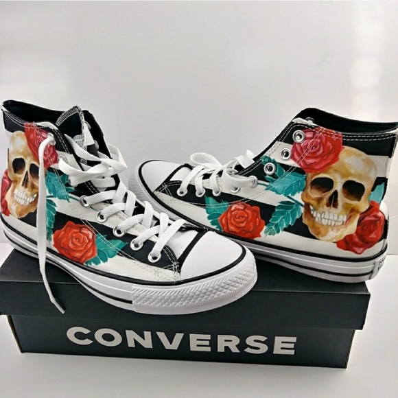 skull converse high tops 